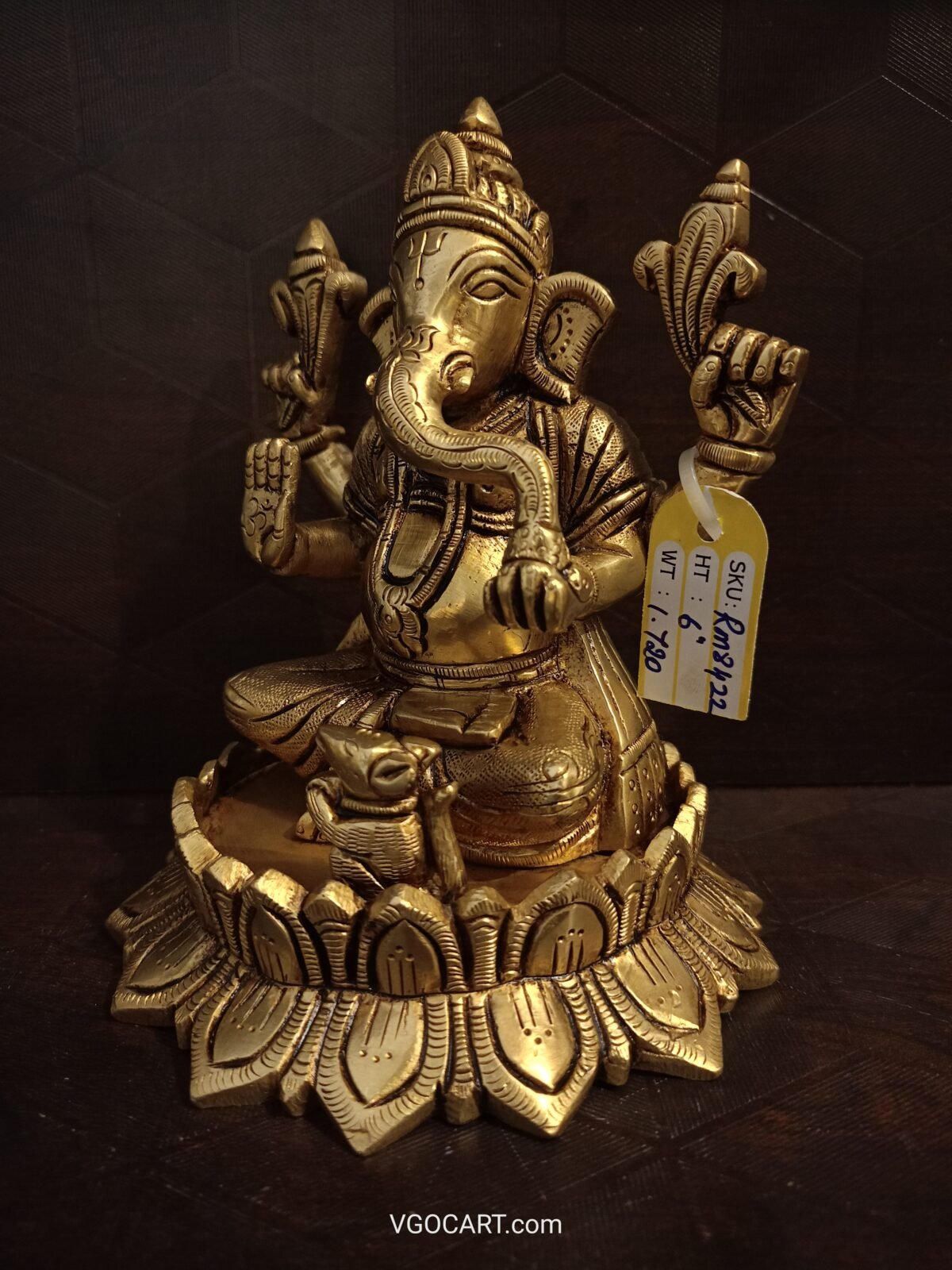 brass lotus base ganesha idol pooja gift vgocart coimbatore india2 scaled