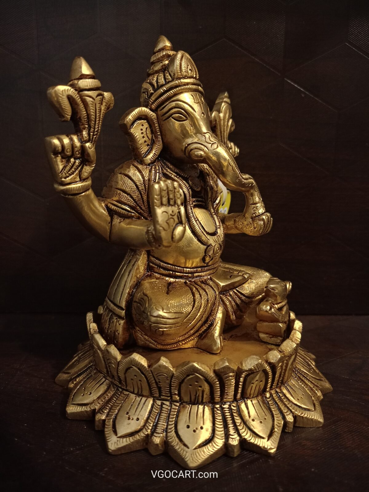 brass lotus base ganesha idol pooja gift vgocart coimbatore india2 2 scaled