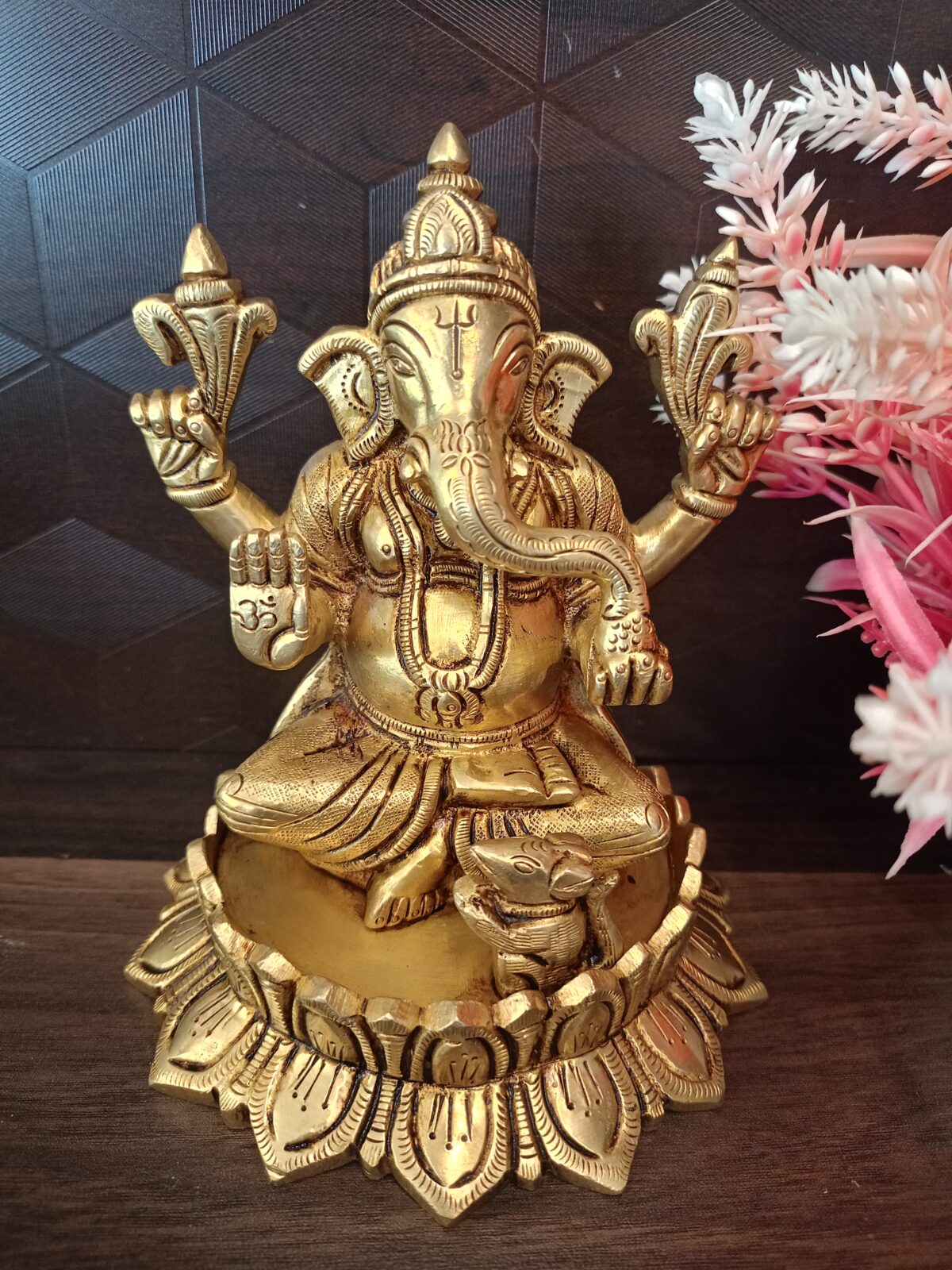 brass lotus ganesha idol pooja gift vgocart coimbatore india scaled