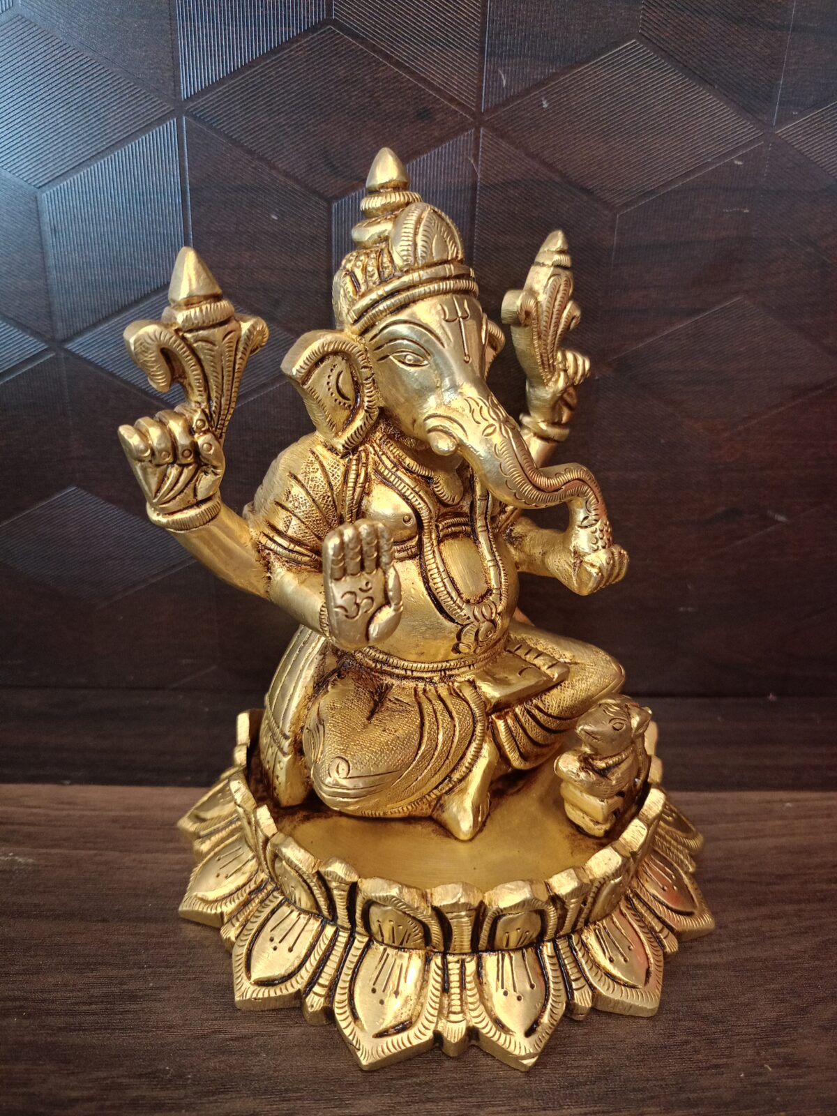 brass lotus ganesha idol pooja gift vgocart coimbatore india1 scaled