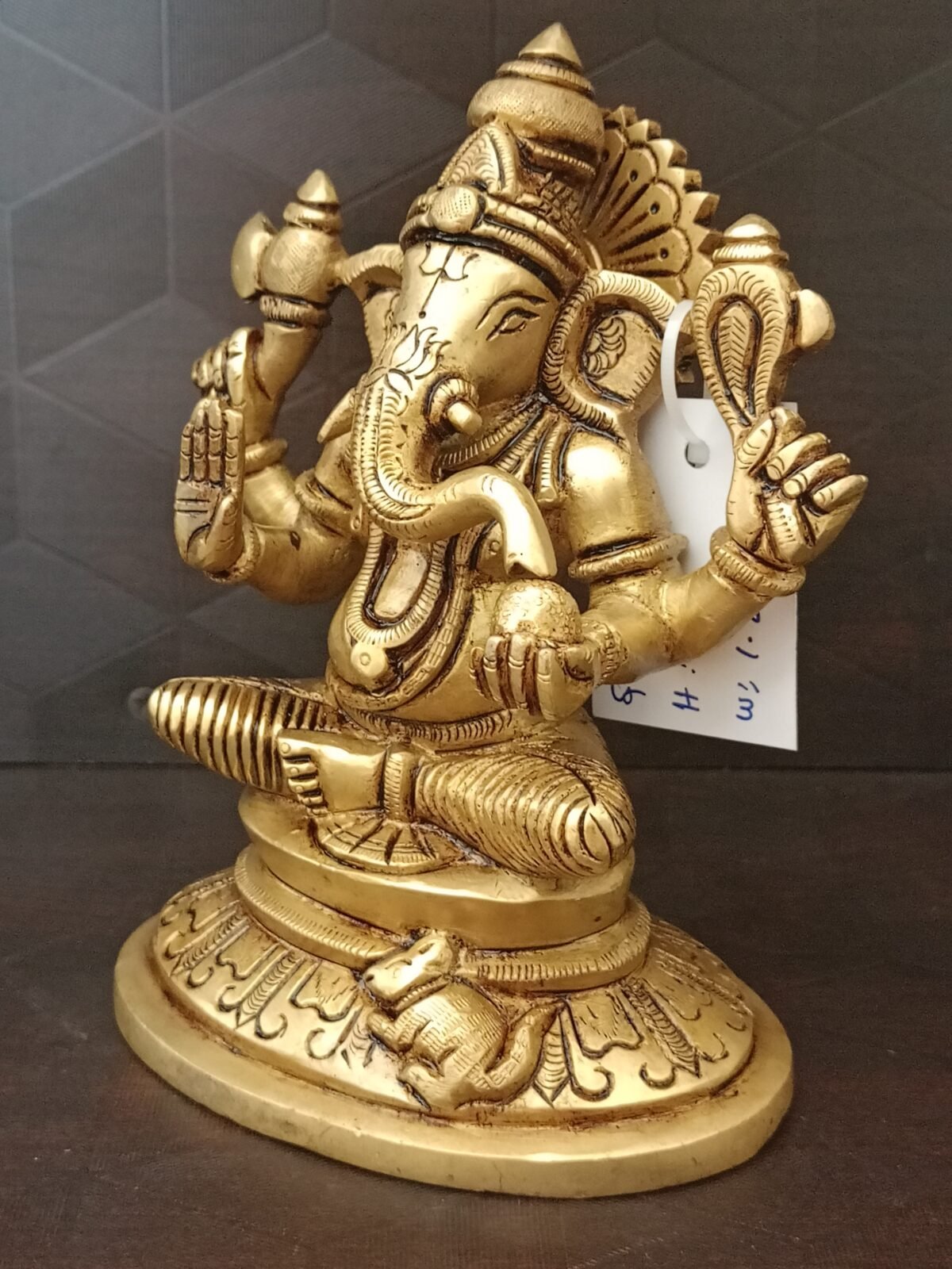brass vinayaka idol with arch pooja home decor 3 scaled