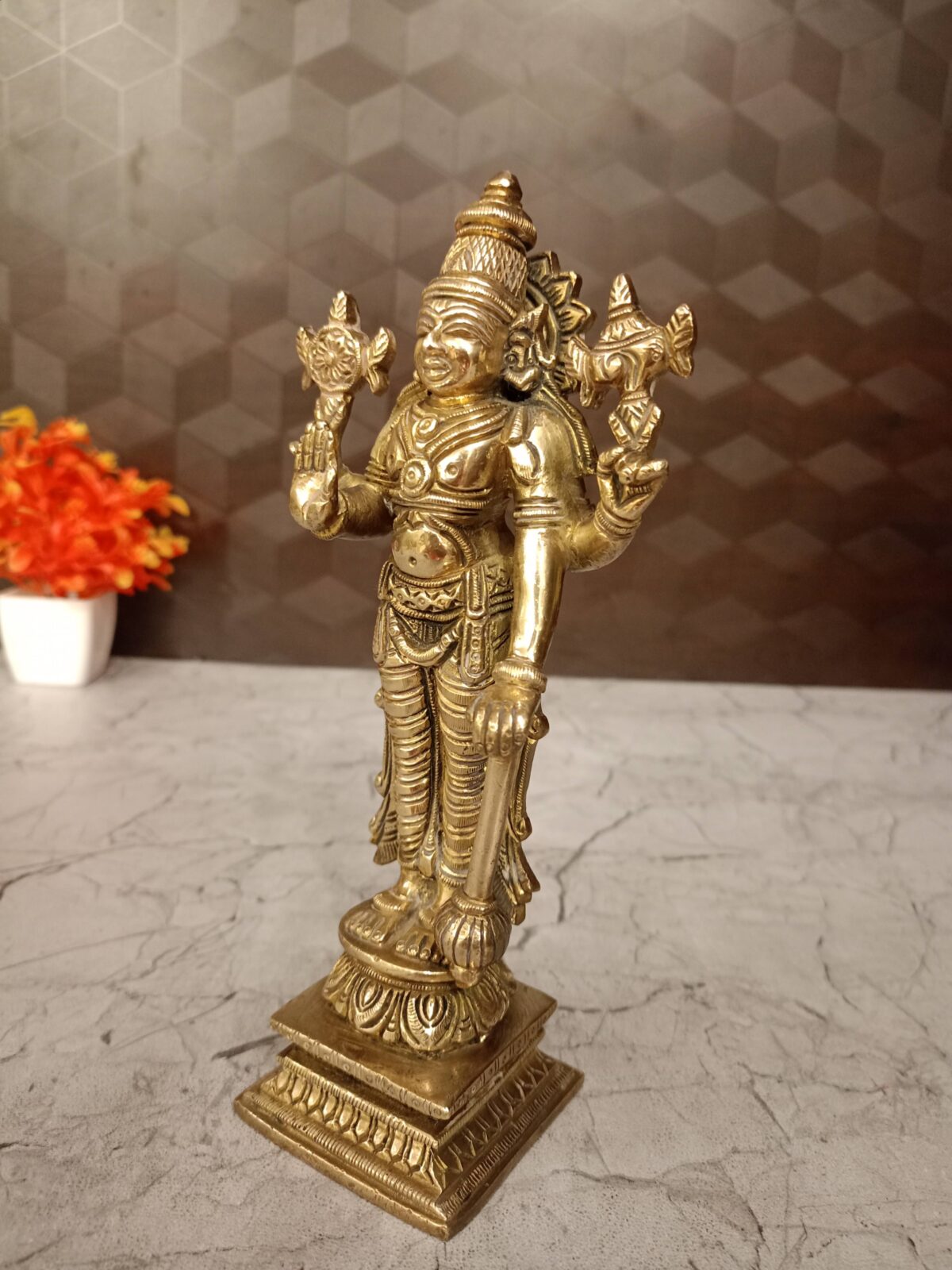 brass vishnu idol pooja gift antique handicraft idol coimbatore india3 1 scaled