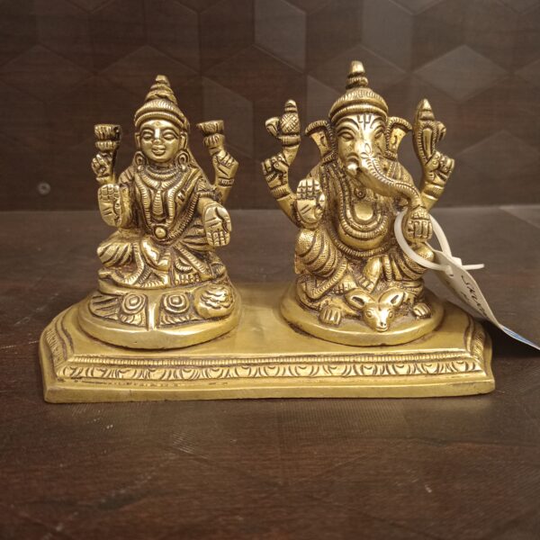 Brass Lakshmi Ganesha Statue