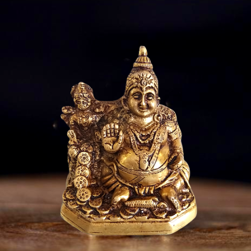 Brass Kuberar with Lakshmi Statue