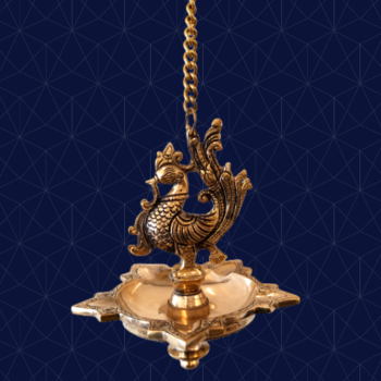 Brass Peacock Hanging Diya