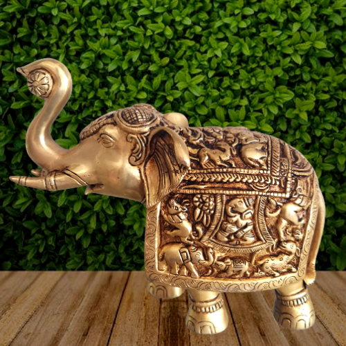 Brass Well Designed Elephant