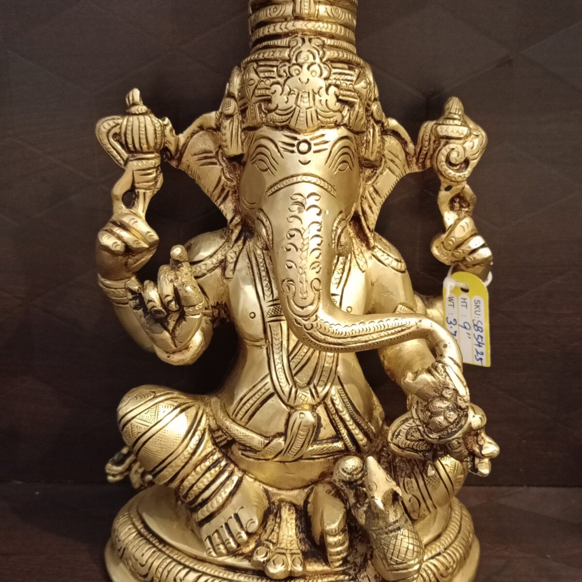 Brass Ganesha Sitting On Lotus 5