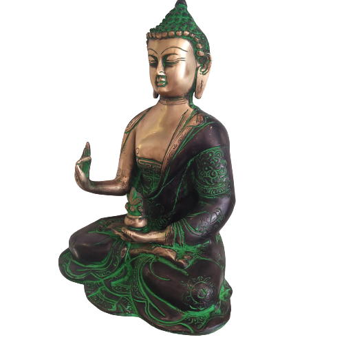 brass green buddha statue hindu god idols buy online home decors pooja items vastu gifts india 4