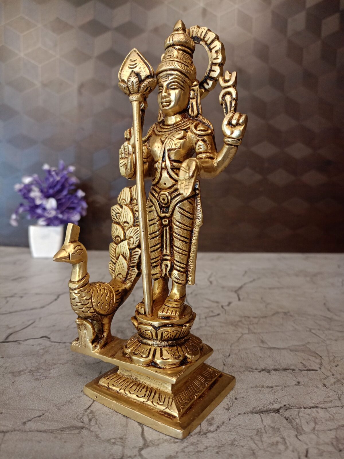 brass superfine murugan statue pooja gift antique vgocart coimbatore india1 scaled