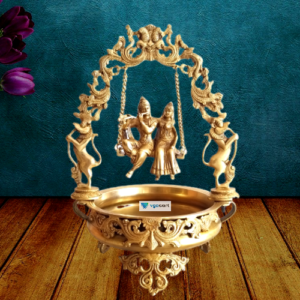 Brass Swing Radha Krishna Uruli Idol