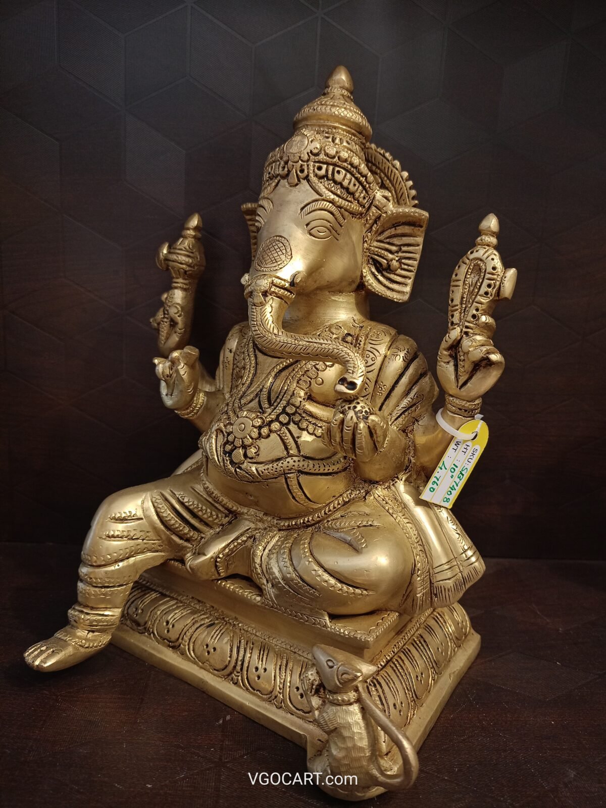 buy brass sitting ganesha statue online antique shop coimbatore india 2 scaled