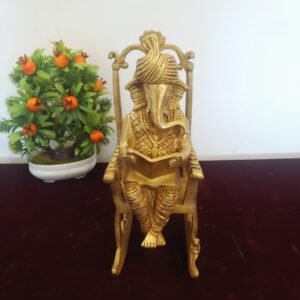 brass ganesha on chair statue home decor hindu god idols pooja items gift buy online india