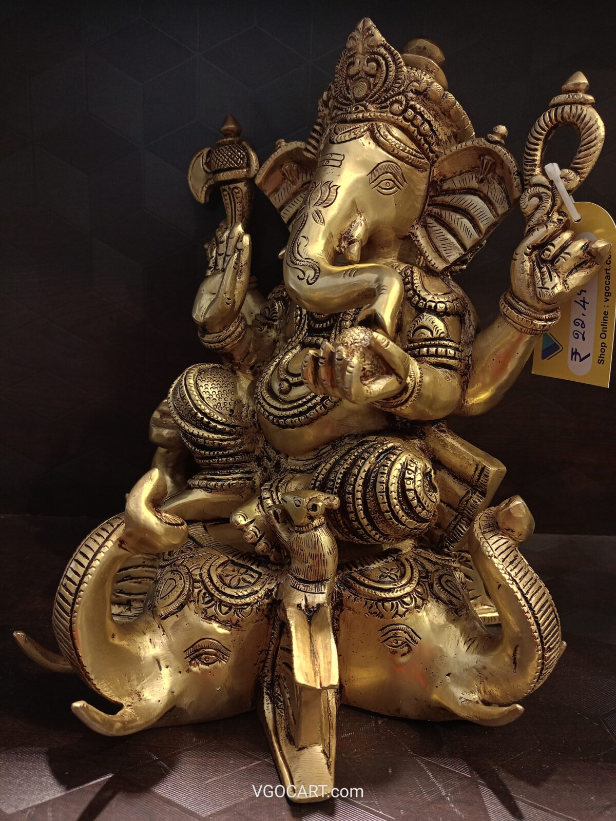 buy brass lord ganesha on elephant idol online coimbatore india 2 scaled