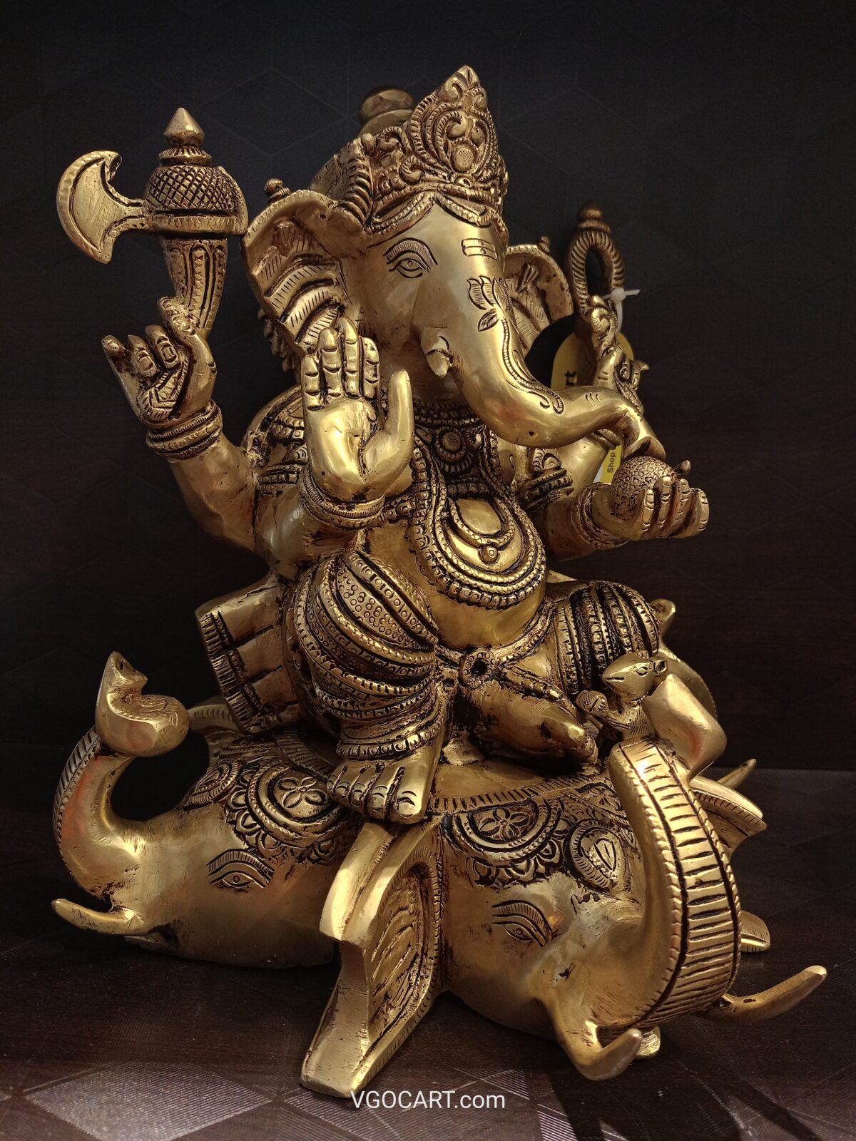 buy brass lord ganesha on elephant idol online coimbatore india 3 scaled