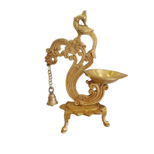 Brass Diya With Bells Lotus Base Home Decor Gifts Pooja Coimbatore India Buy Online 2111