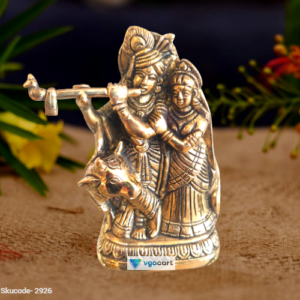 brass antique radha krishna with cow idol pooja items hindu god idols home decor gift buy online india 4