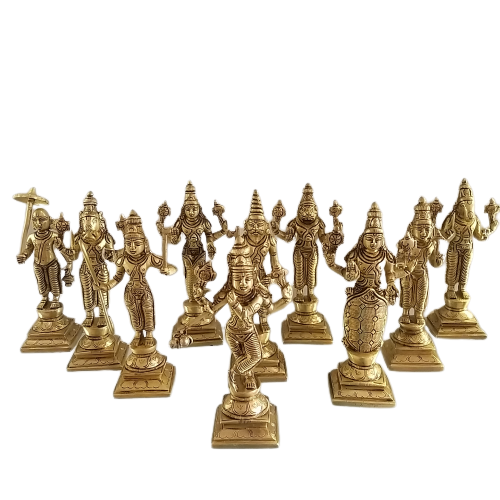 brass big dhasavatharam set statue home decor hindu god idols pooja items gift buy online india 2