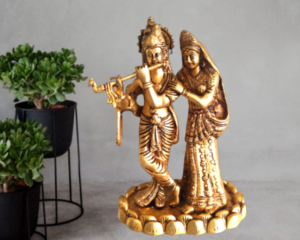 Brass radha krishna idols for pooja room