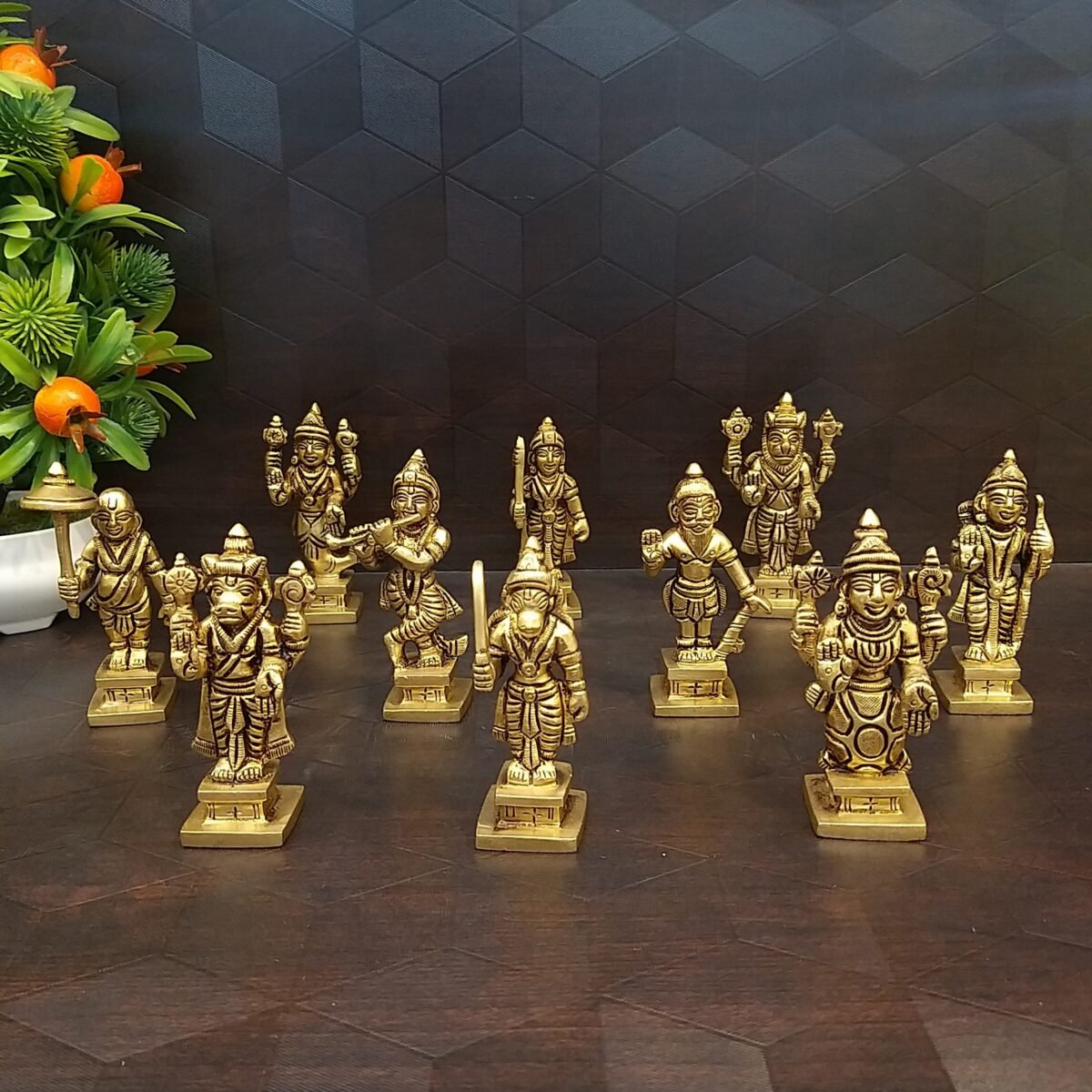 brass dhasavatharm set small idols home decor pooja statues showpiece gift buy online india 1