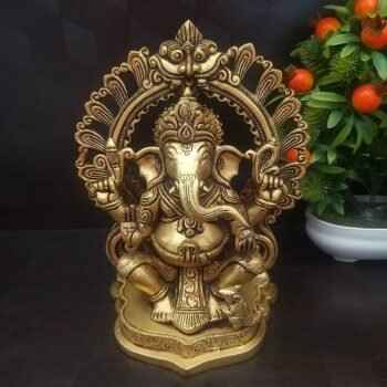 Brass Ganesha with Designer arch