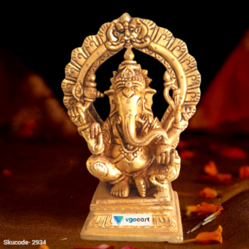 Brass Ganesha with axe Pooja Idol
