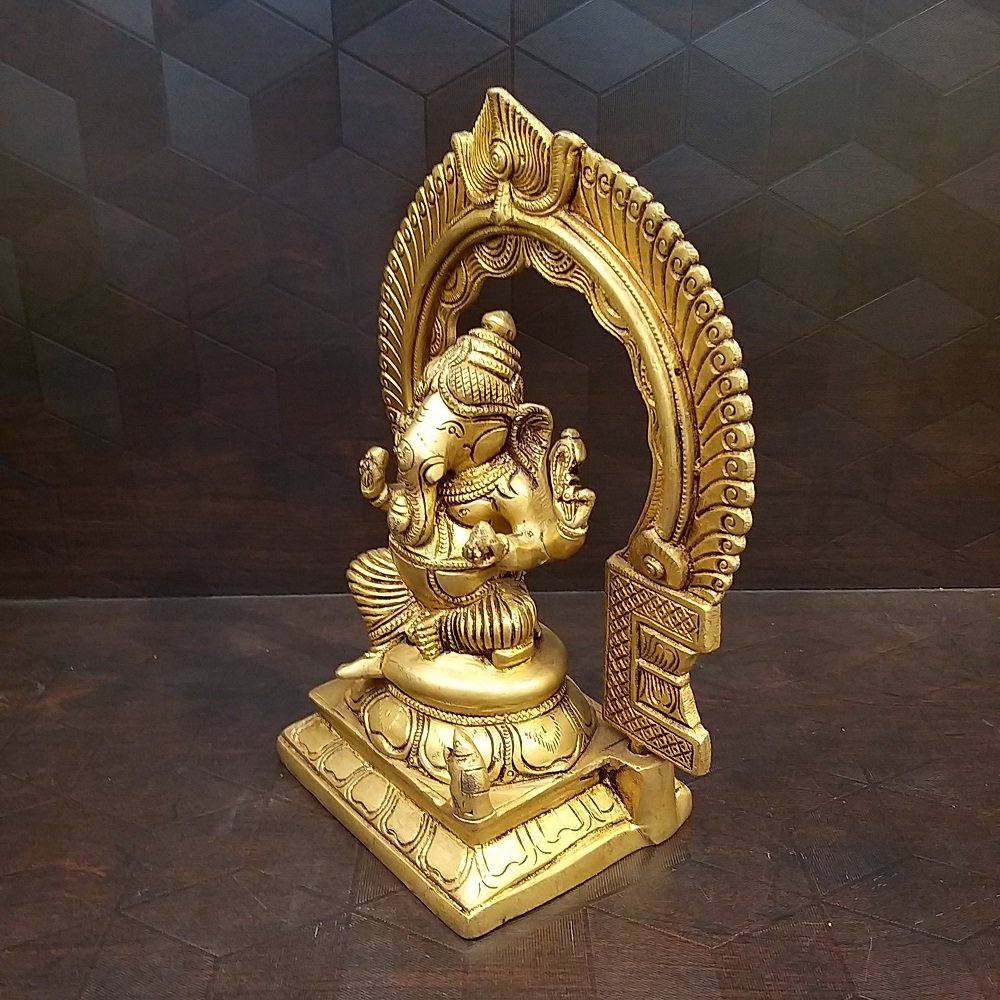 brass ganesha with designer arch idols pooja items hindu god statues home decor gift buy online coimbatore 2 1