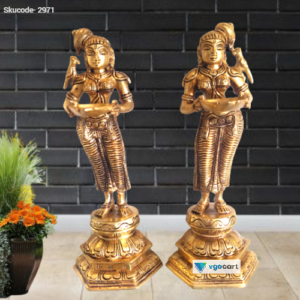 brass paavai diya pair statue home decor hindu god idols pooja items gift buy online coimbatore 1 1