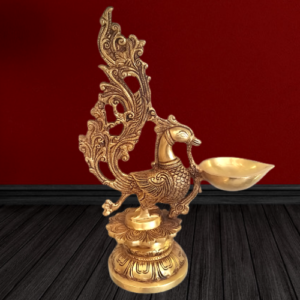 brass peacock diya hindu god idols buy online pooja gifts home decors india 1