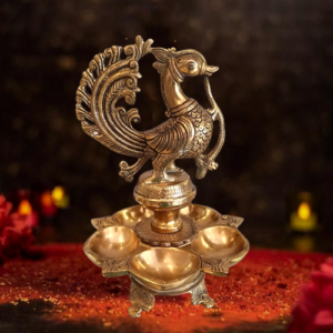 brass peacock diya home decors diyas hindu god idols buy online gifts India 2658