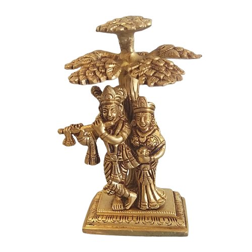 brass radha krishna under tree statue hindu god idols pooja home decor items gift buy online india 1