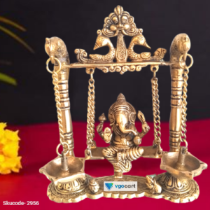 brass swing ganesha with diya pooja idols hindu gods home decor gift buy online india