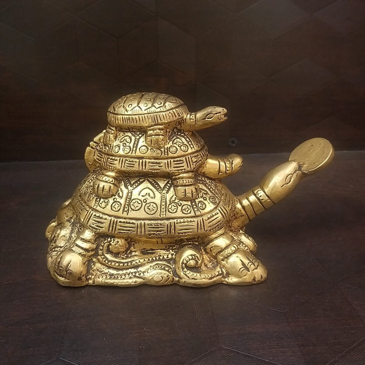 Brass Tortoise family idol