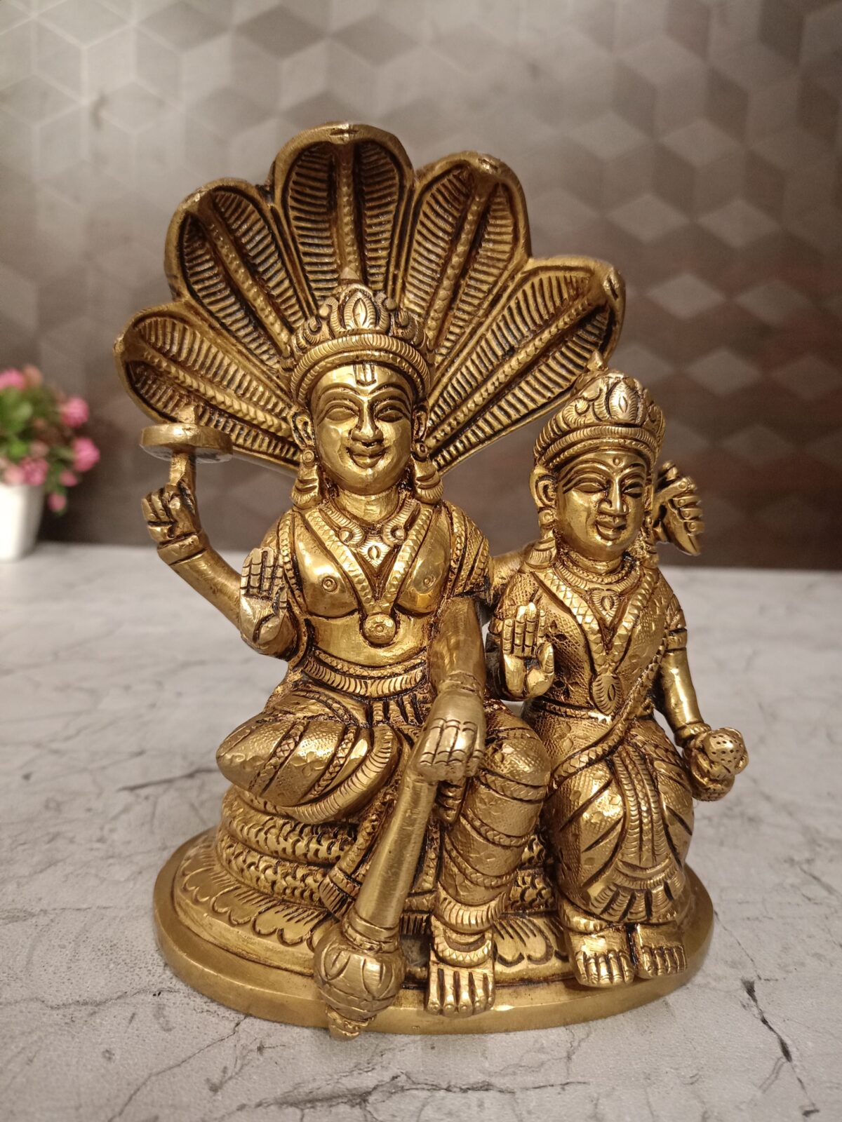 brass vishnu lakshmi idol pooja gift vgocart coimbatore india scaled