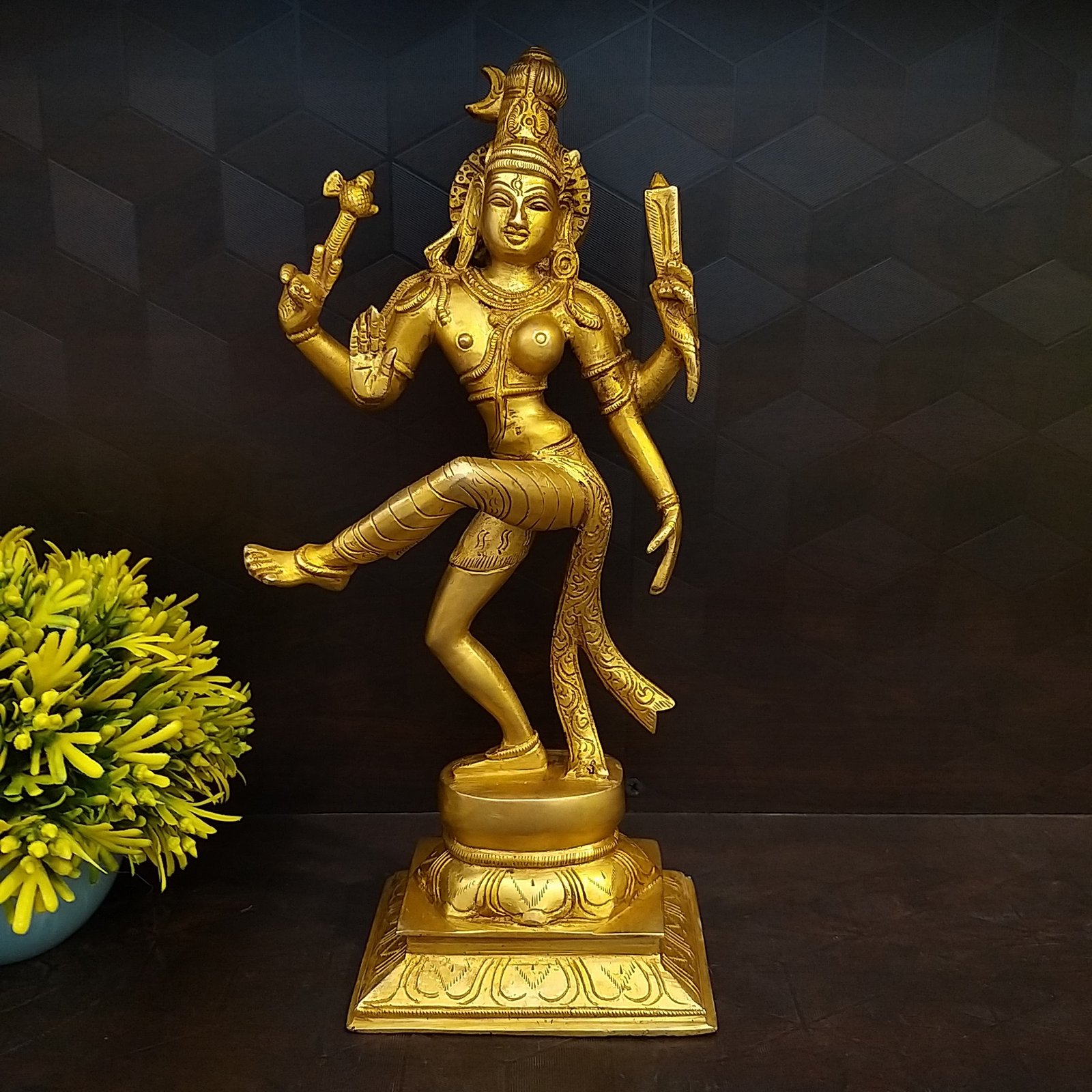 Brass God Ardhanatheeswarar in Dancing Posture Idol- 13 - VgoCart