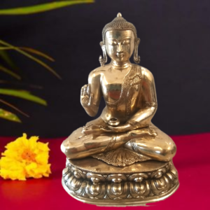 Brass Superfine Buddha On Lotus Base Big Statue