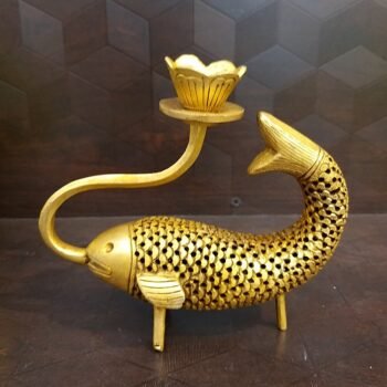 Brass Fish Design Candle Holder Idol