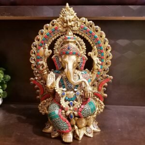brass ganesha idol stone finish hndu god statues pooja items home decor gift buy online india 3