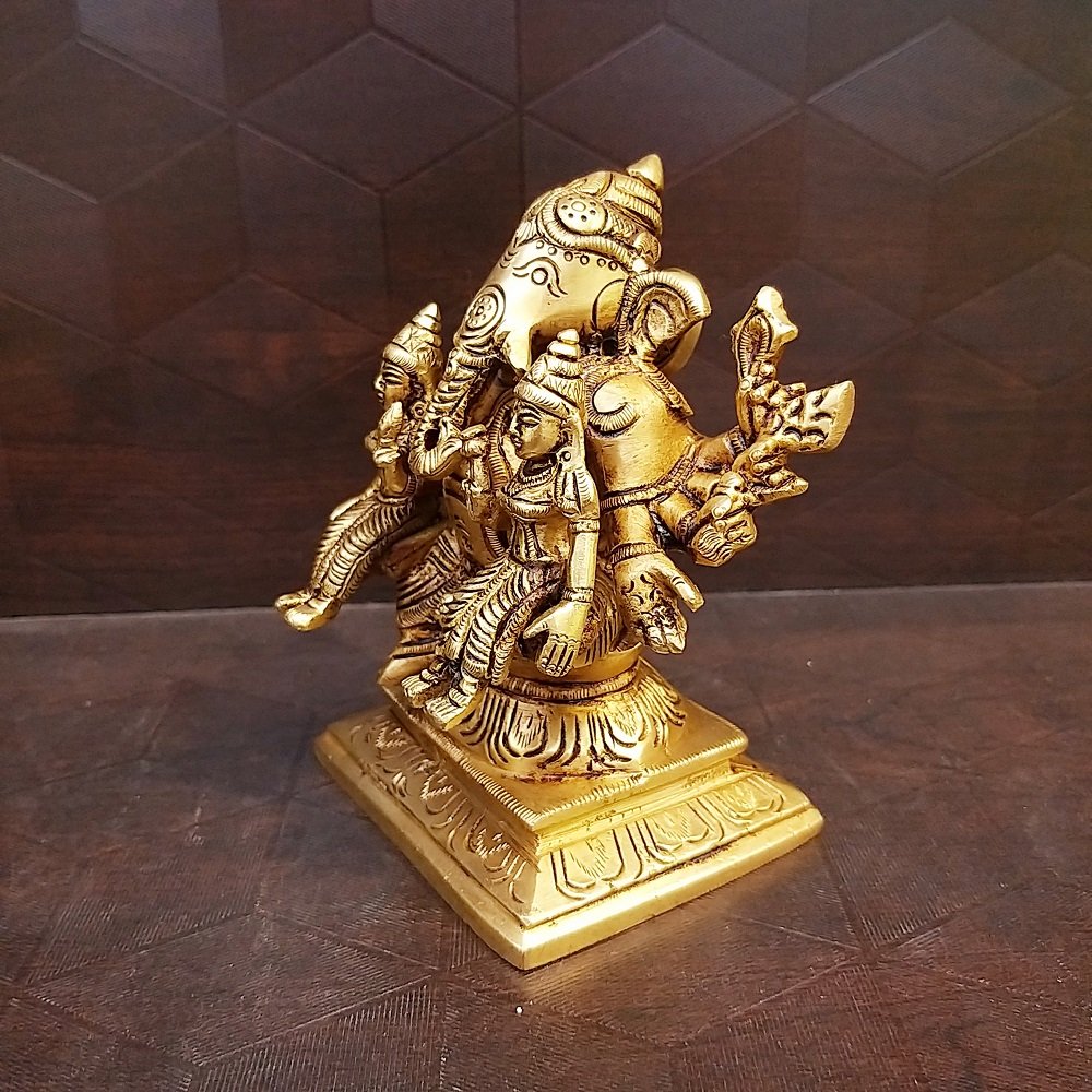 brass ganesha with siddhi buddhi idols pooja items hindu god idols home decor gift buy online coimbatore 1