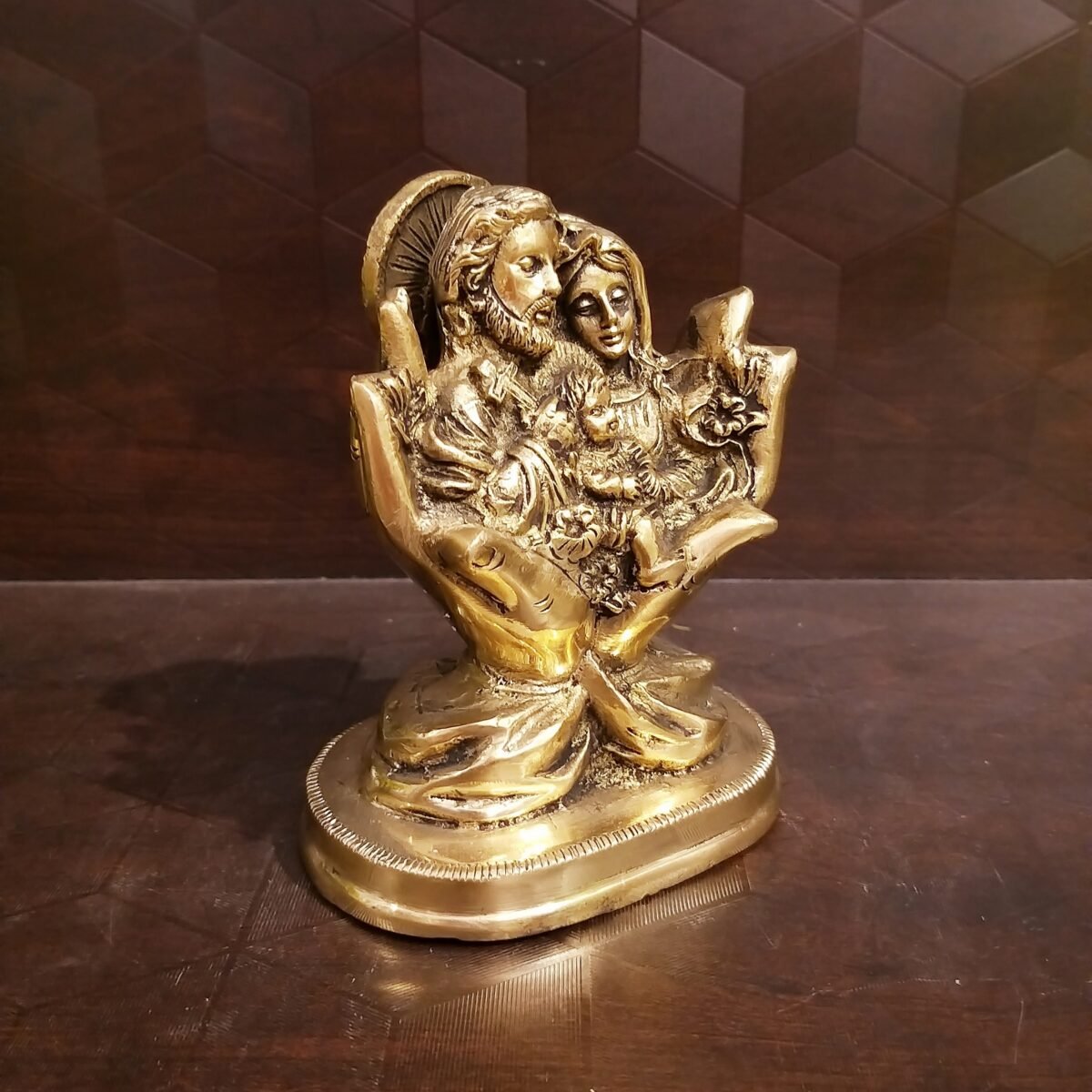 brass jesus family idols on hand big home decor church gift buy online india 1