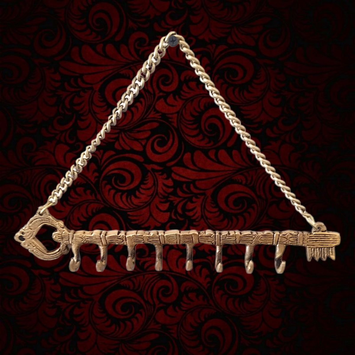 brass key shape key holder home decor wall hanging gift buy online india 1