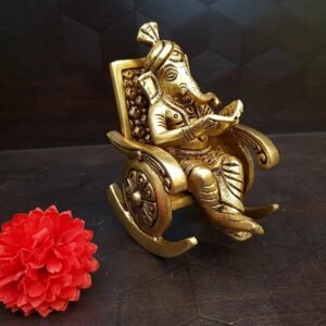 Brass Pagadi Ganesha On Chair Statue