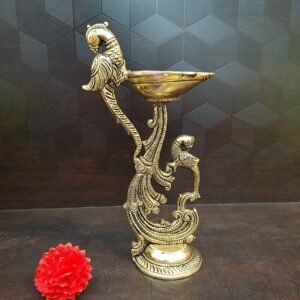 brass parrot diya pooja items home decor gift buy online india 1 1
