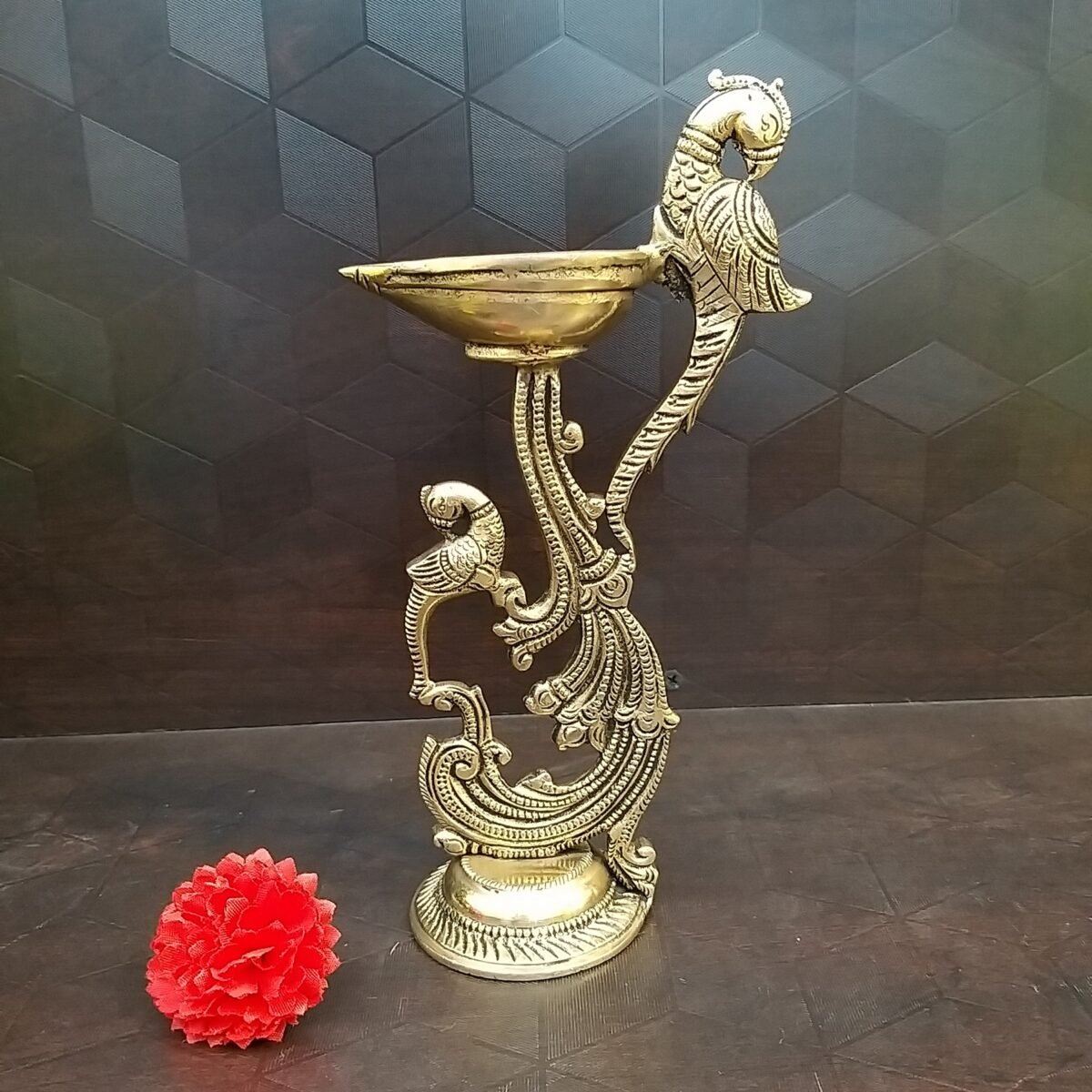 brass parrot diya pooja items home decor gift buy online india 2