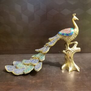 brass peacock stone finish idol home decor showpiece gift buy online india