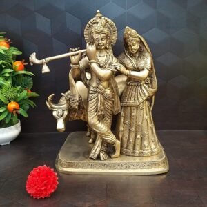 brass radha krishna with cow hindu god idols home decor pooja idols gift buy online coimbatore