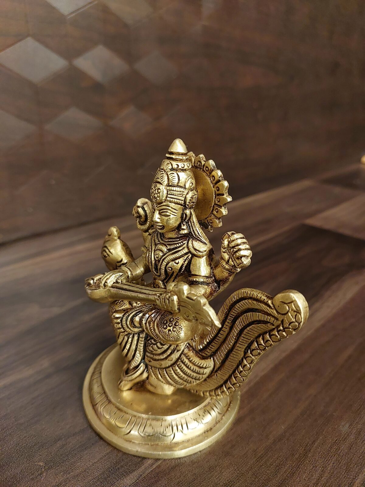 brass saraswathi sitting on annam pooja gift vgocart coimbatore india scaled