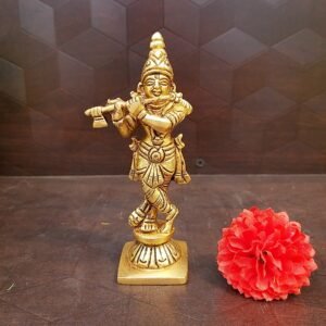 brass small krishna playing flute pooja items home decor hindu god idols gift buy online india