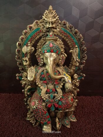 brass stone ganesha idol pooja gift