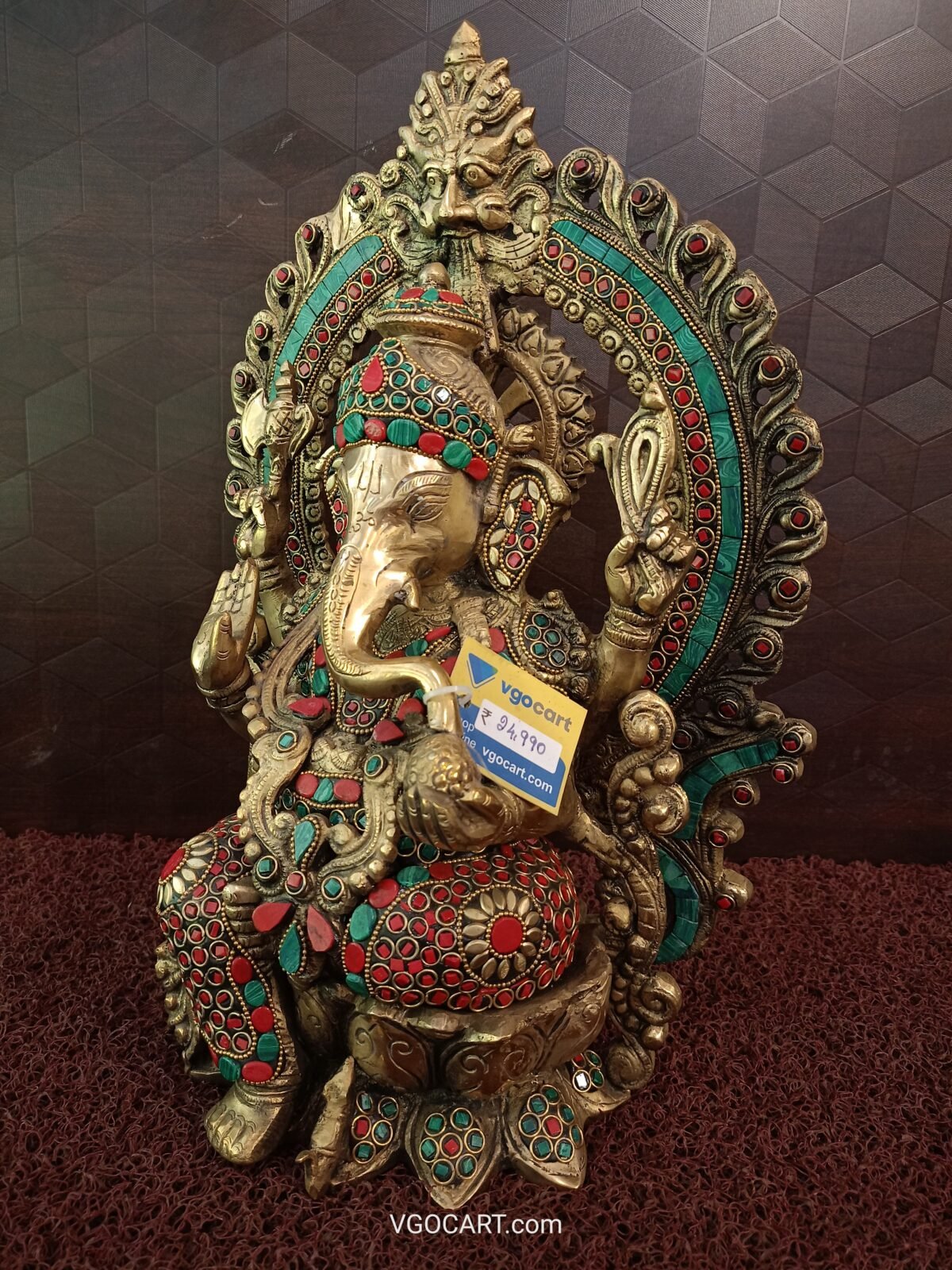 brass stone ganesha idol pooja gift vgocart coimbatore india1 scaled