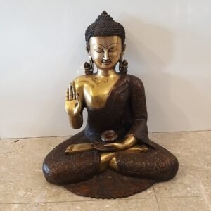 Brass Buddha Brown Finish Base Idol